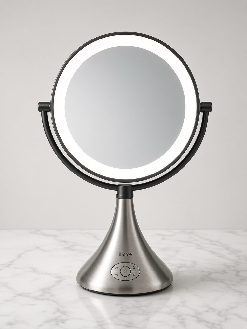 iHome Brushed Silver LED Lighted Makeup Mirror